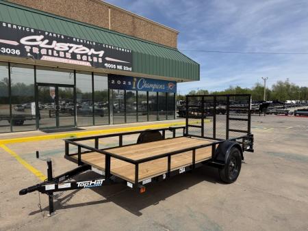 New #266106 2026 TOP HAT DSA 12 X 77 SINGLE AXLE ANGLE TOP 3.5K UTILITY W/ RAMP GATE
