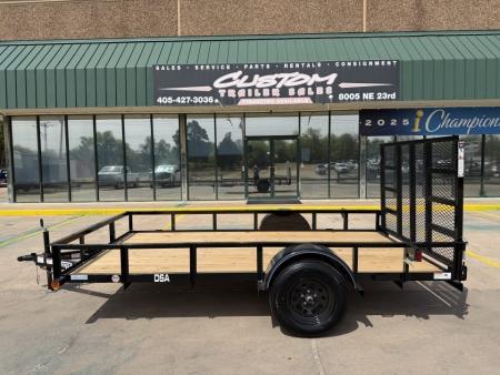 New #266106 2026 TOP HAT DSA 12 X 77 SINGLE AXLE ANGLE TOP 3.5K UTILITY W/ RAMP GATE