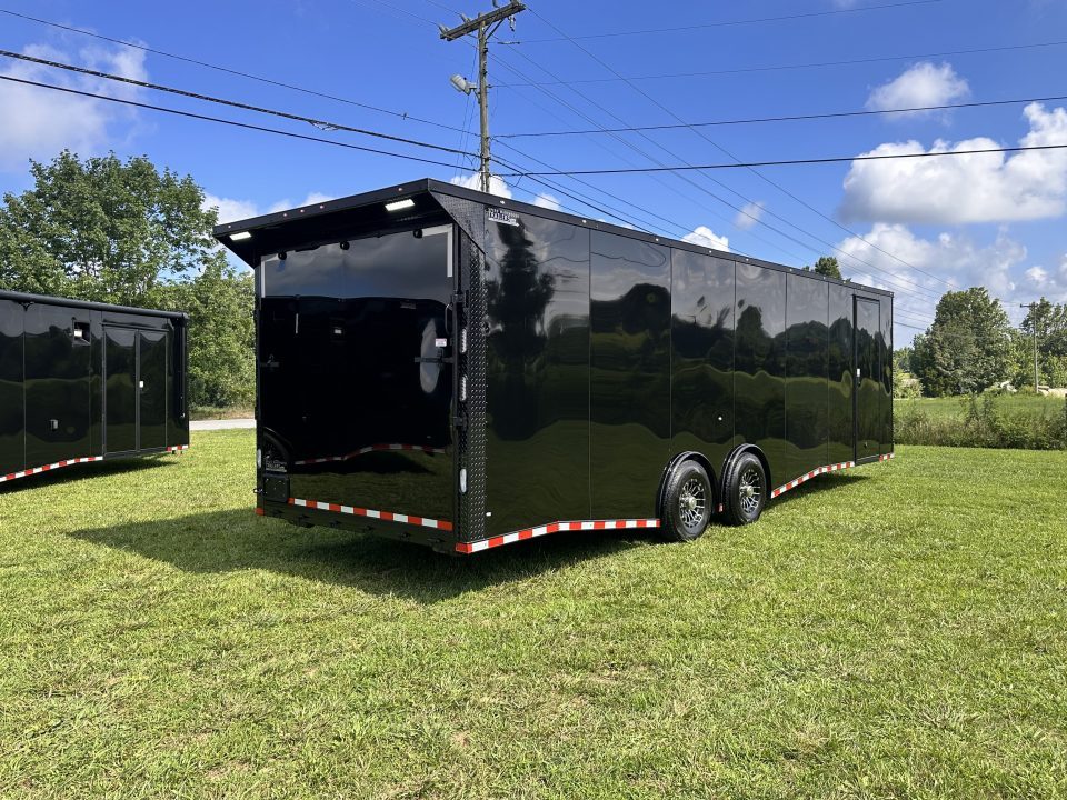 New 2026 Rock Solid Cargo 8.5x28 Car Hauler-7000LB Spread Torsion- RECESSED E-TRACK - HD RAMP- Bogey Wheels
