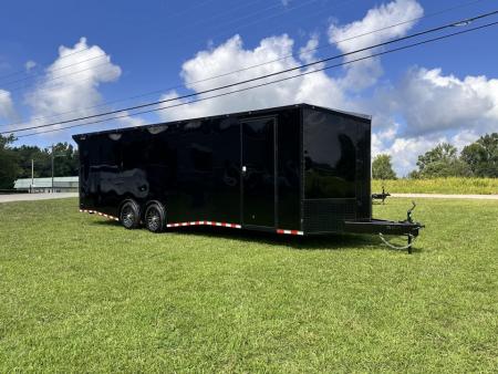New 2026 Rock Solid Cargo 8.5x28 Car Hauler-7000LB Spread Torsion- RECESSED E-TRACK - HD RAMP- Bogey Wheels