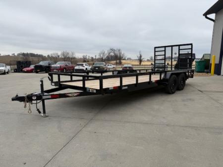 New 2026 H&H Black 82 x20' 7k Rail Side Utility Trailer
