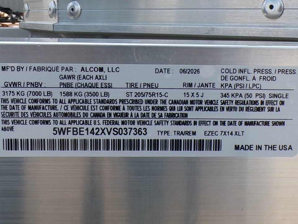 New 2027 E-Z Hauler 7 x 14 XLT Cargo / Enclosed Trailer