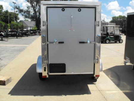 New Enclosed Trailer 4 X 8 Ramp Door 5' Int 080 Skin Silver Mist
