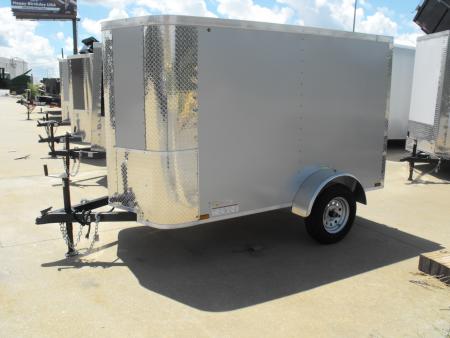 New Enclosed Trailer 4 X 8 Ramp Door 5' Int 080 Skin Silver Mist