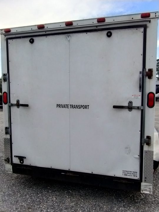Used 2012 7' x 16' White Enclosed Trailer Dual Axle