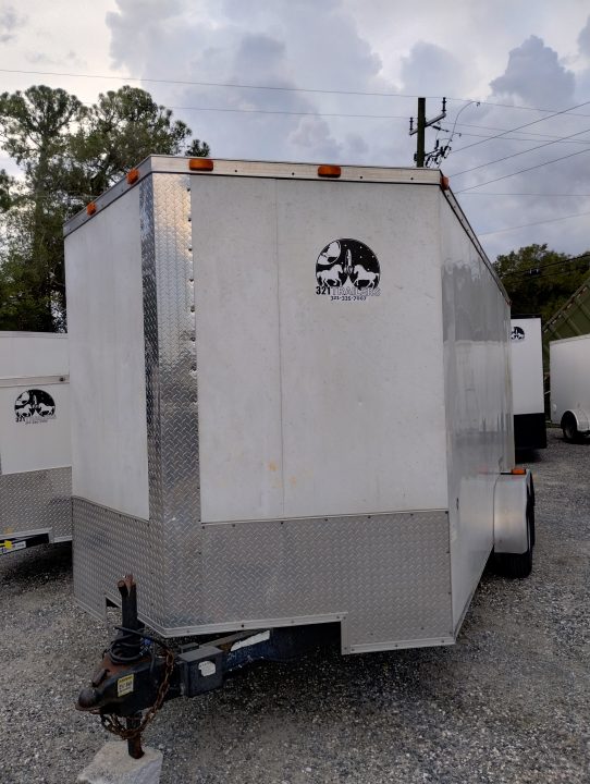 Used 2012 7' x 16' White Enclosed Trailer Dual Axle