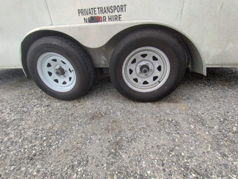 Used 2012 7' x 16' White Enclosed Trailer Dual Axle
