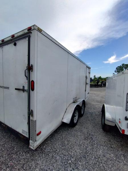 Used 2012 7' x 16' White Enclosed Trailer Dual Axle