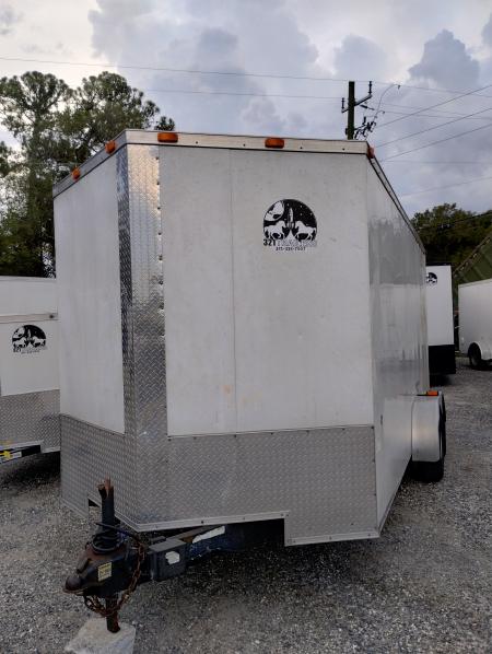 Used 2012 7' x 16' White Enclosed Trailer Dual Axle