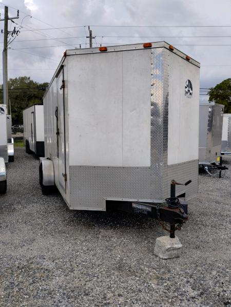 Used 2012 7' x 16' White Enclosed Trailer Dual Axle
