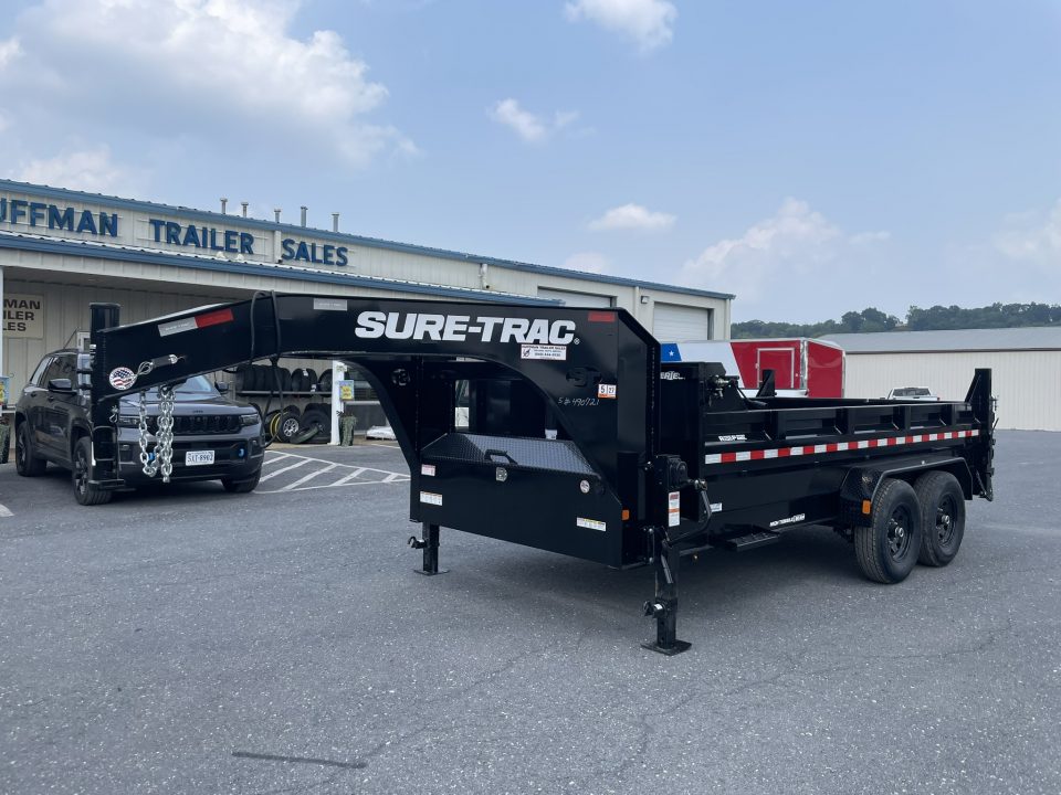 New 2026 Sure-Trac 82"X14' Gooseneck Pro Series 15.4k Dump Trailer