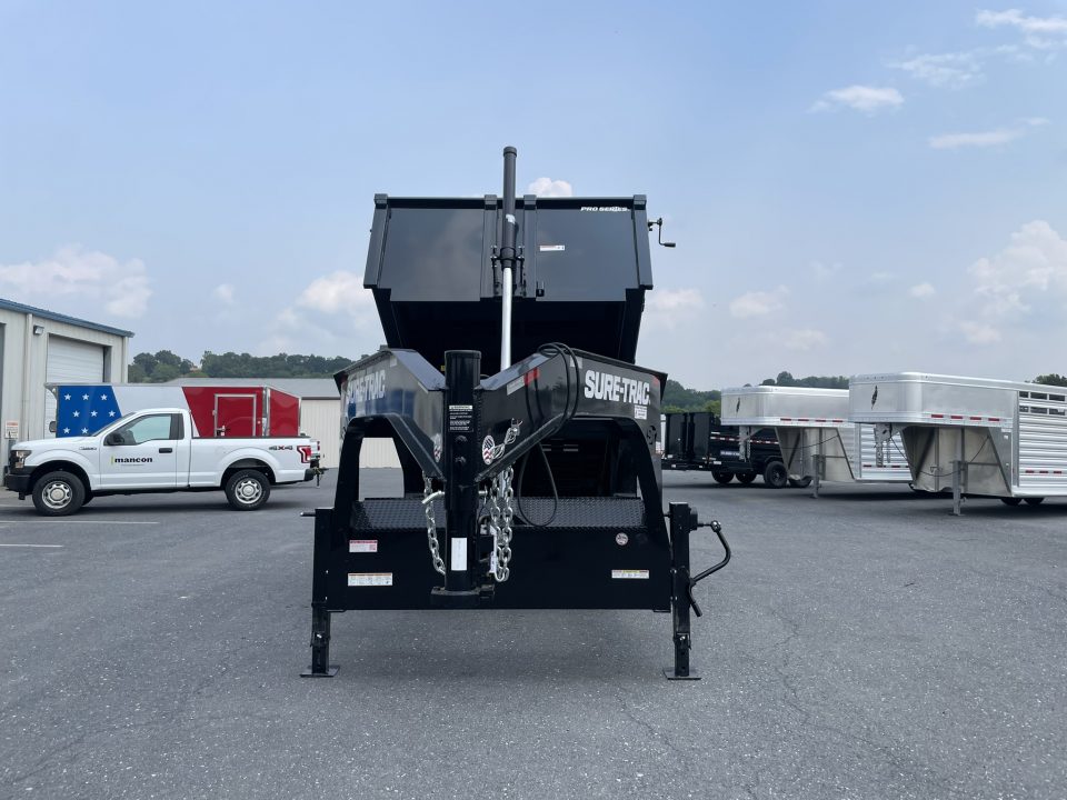New 2026 Sure-Trac 82"X14' Gooseneck Pro Series 15.4k Dump Trailer