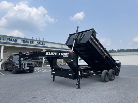 New 2026 Sure-Trac 82"X14' Gooseneck Pro Series 15.4k Dump Trailer