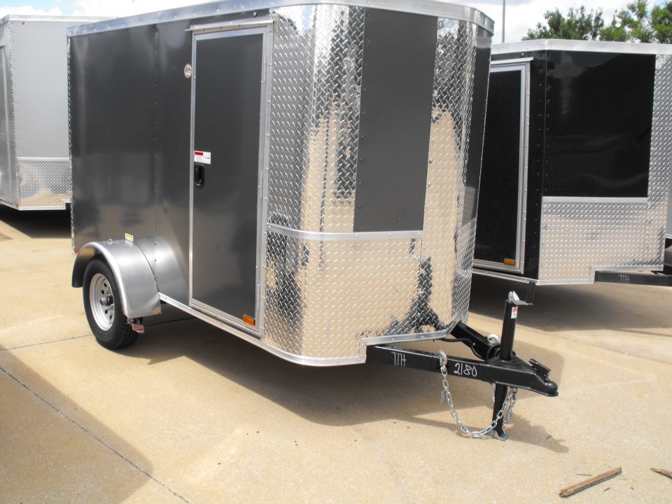 New Enclosed Trailer 4 X 8 Ramp Door 5' Int 080 Skin Charcoal
