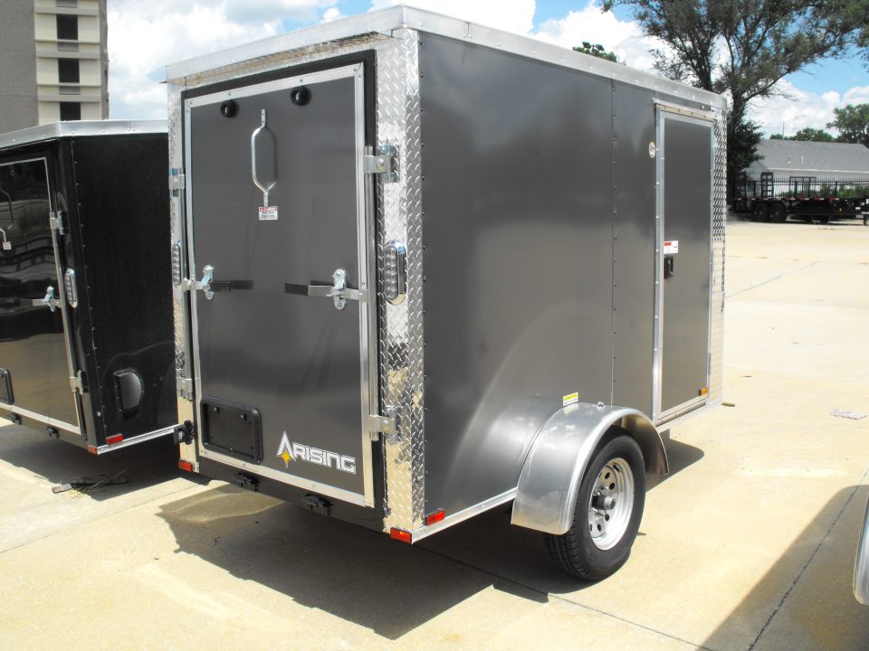 New Enclosed Trailer 4 X 8 Ramp Door 5' Int 080 Skin Charcoal