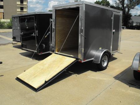 New Enclosed Trailer 4 X 8 Ramp Door 5' Int 080 Skin Charcoal