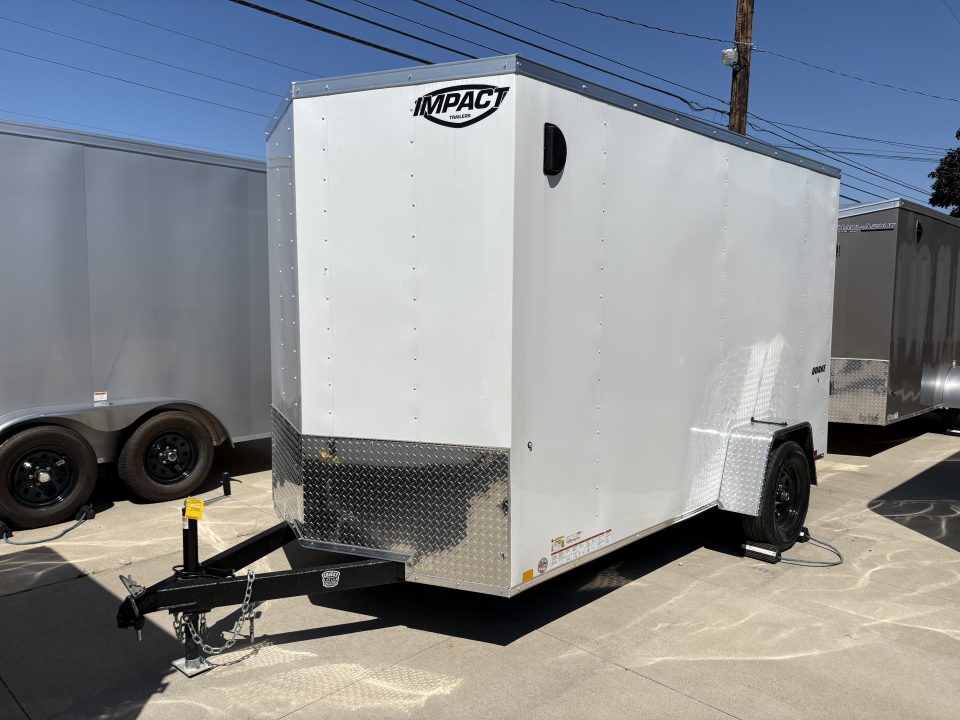 New 2027 Impact Trailers 6X12 QUAKE RAMP DOOR WHITE Cargo / Enclosed Trailer