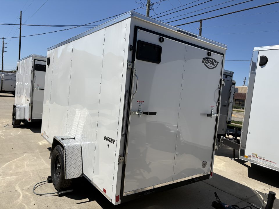 New 2027 Impact Trailers 6X12 QUAKE RAMP DOOR WHITE Cargo / Enclosed Trailer