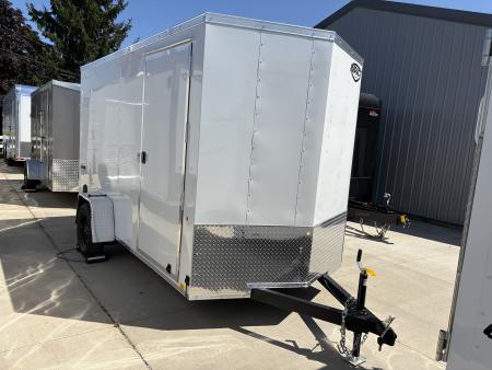 New 2027 Impact Trailers 6X12 QUAKE RAMP DOOR WHITE Cargo / Enclosed Trailer