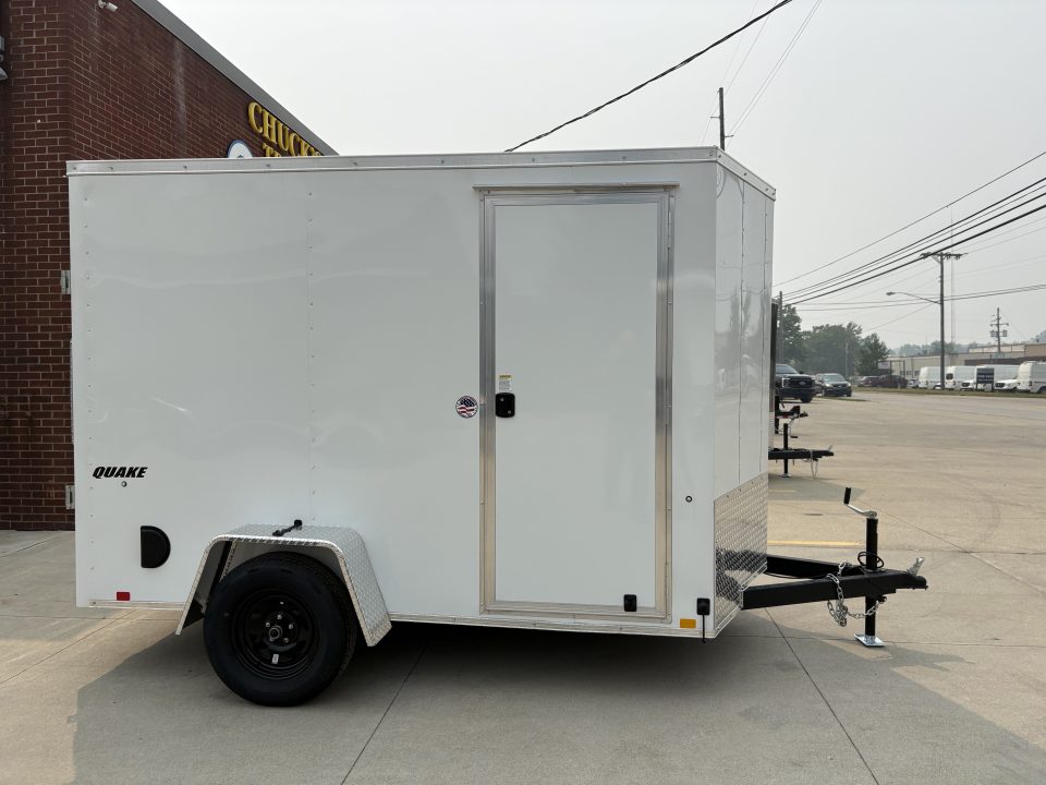 New 2027 Impact Trailers 6X10 QUAKE RAMP DOOR WHITE Cargo / Enclosed Trailer