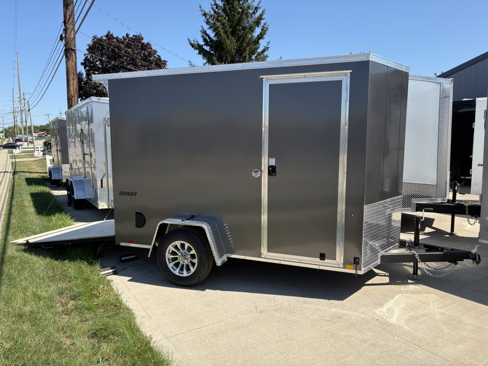 New 2027 Impact Trailers 6X10 QUAKE RAMP DOOR CHARCOAL Cargo / Enclosed Trailer