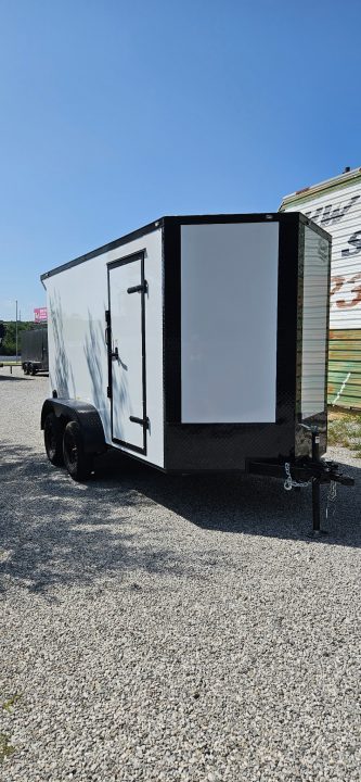 New 2026 Family Trailer 6X12 Tandem Axles Cargo / Enclosed Trailer_ Screwless Exterior- Blackout Pkg.-Rear Spoiler