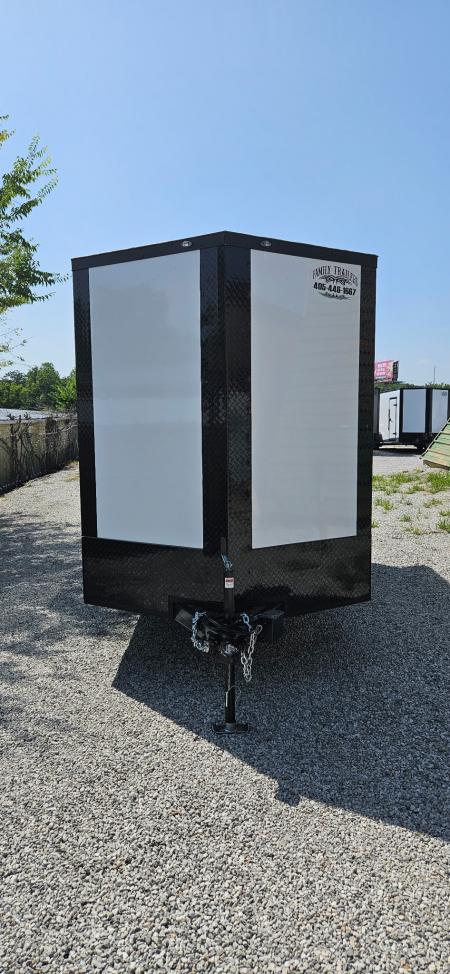 New 2026 Family Trailer 6X12 Tandem Axles Cargo / Enclosed Trailer_ Screwless Exterior- Blackout Pkg.-Rear Spoiler