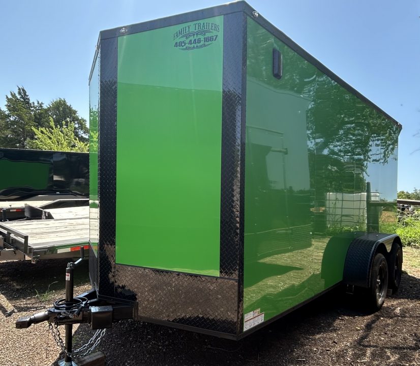 New 2026 Family Trailer 7x16 Tandem Axle Cargo / Enclosed Trailer- Screwless Exterior- Blackout Pkg.- Rear Spoiler