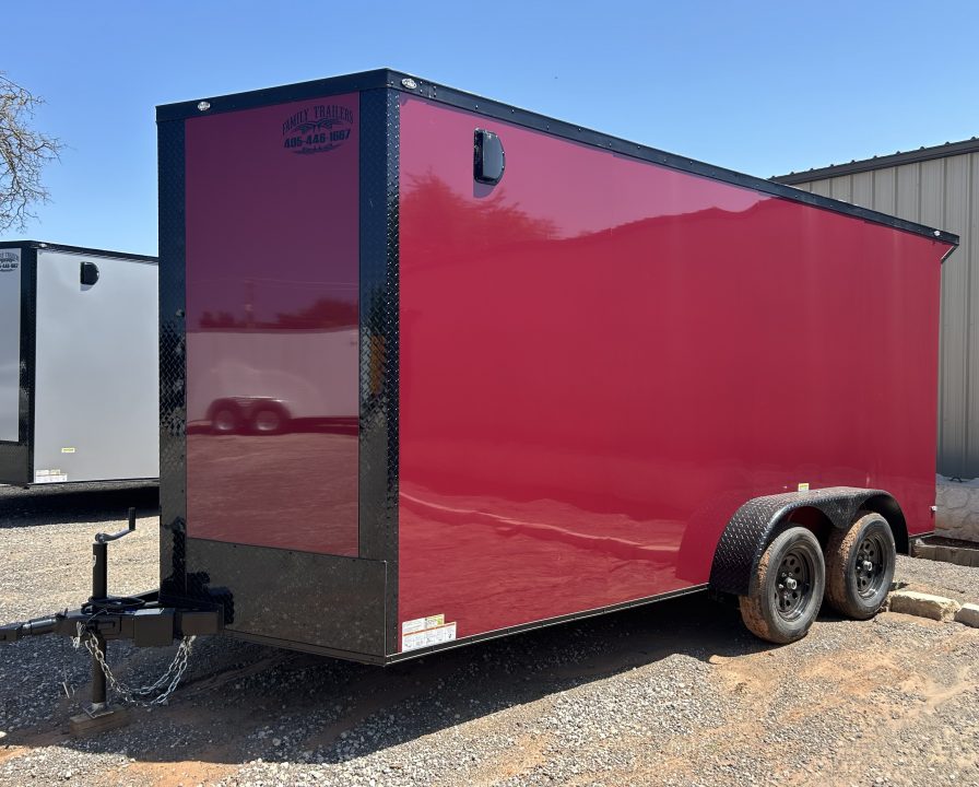 New 2026 Family Trailer 7x16 Tandem Axle Cargo / Enclosed Trailer- Screwless Exterior- Blackout Pkg- Rear Spoiler