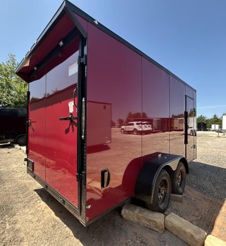 New 2026 Family Trailer 7x16 Tandem Axle Cargo / Enclosed Trailer- Screwless Exterior- Blackout Pkg- Rear Spoiler