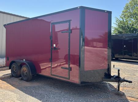 New 2026 Family Trailer 7x16 Tandem Axle Cargo / Enclosed Trailer- Screwless Exterior- Blackout Pkg- Rear Spoiler