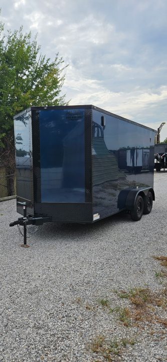 New 2026 Family Trailer 7x14 Tandem Axle Cargo / Enclosed Trailer- Screwless Exterior- Blackout Pkg- Rear Spoiler