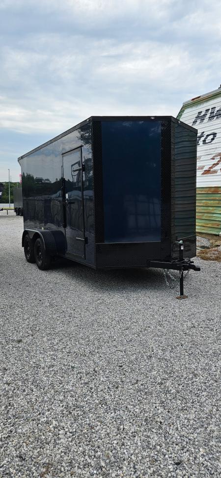 New 2026 Family Trailer 7x14 Tandem Axle Cargo / Enclosed Trailer- Screwless Exterior- Blackout Pkg- Rear Spoiler