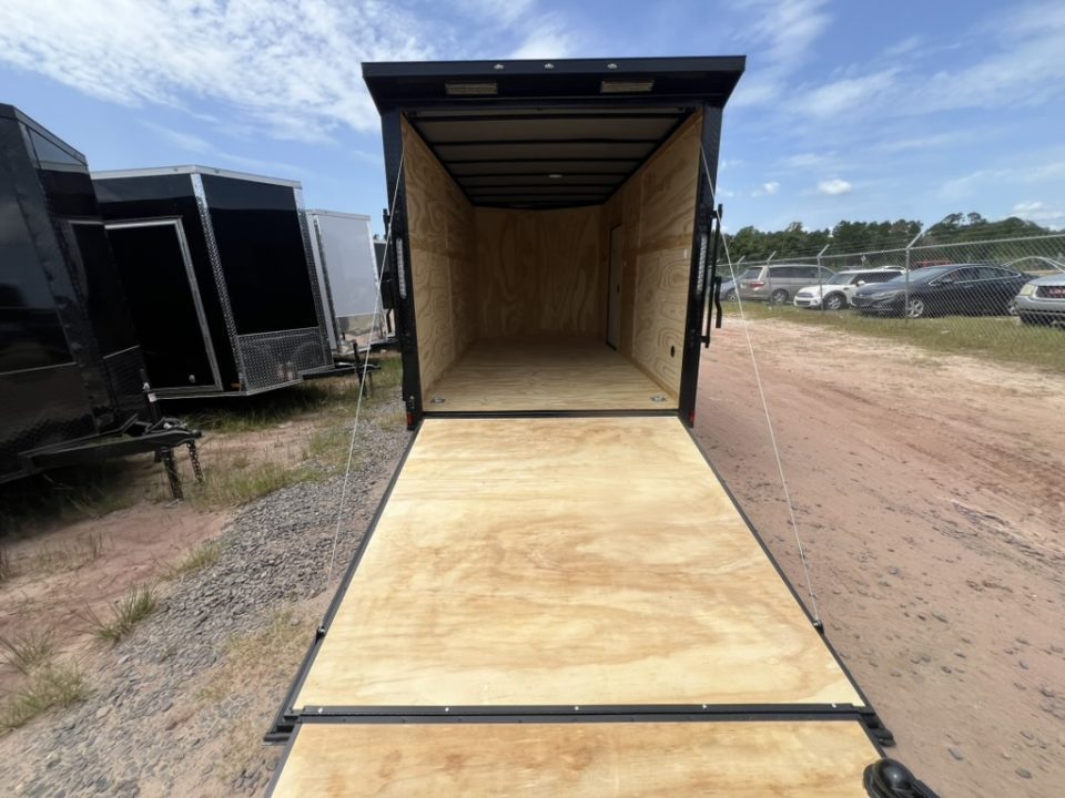 New 2027 Titanium 7x14 Tandem Axle Enclosed Cargo Trailer – Black Polycore Blackout Package Rear Spoiler