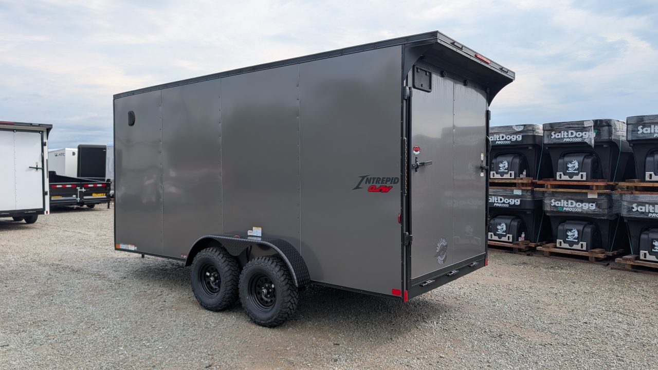 New 2027 Homesteader 7x16 Intrepid "OVERLAND" V-Nose Cargo Trailer w/ Ramp Door (84" INSIDE)
