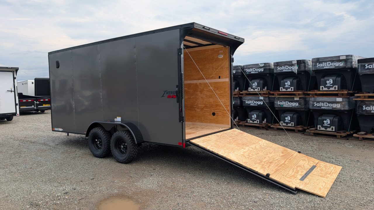 New 2027 Homesteader 7x16 Intrepid "OVERLAND" V-Nose Cargo Trailer w/ Ramp Door (84" INSIDE)