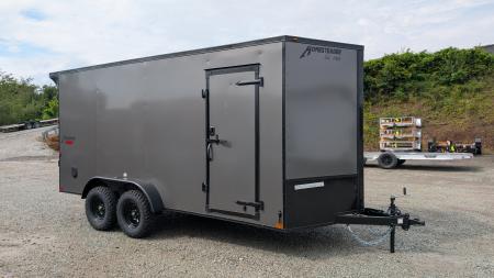 New 2027 Homesteader 7x16 Intrepid "OVERLAND" V-Nose Cargo Trailer w/ Ramp Door (84" INSIDE)