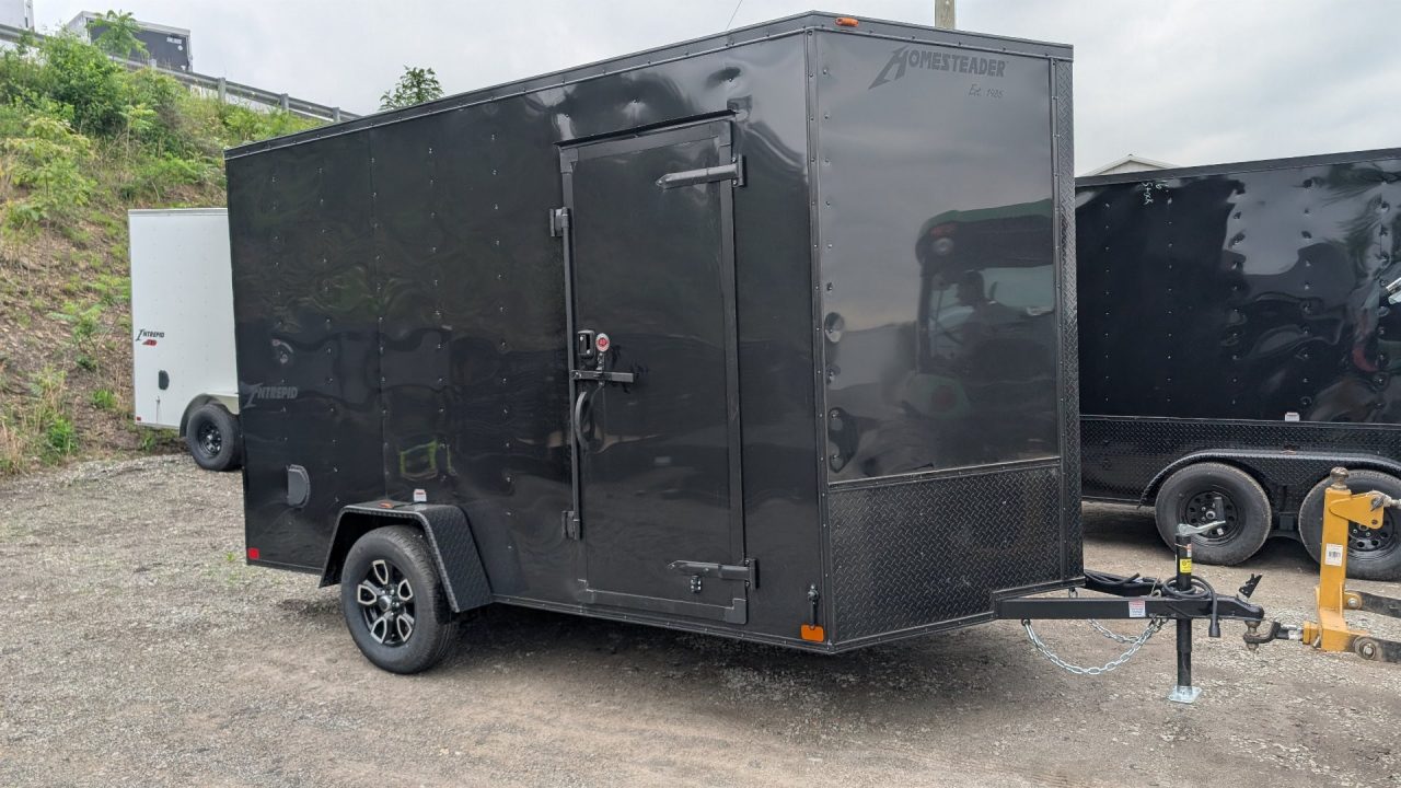 New 2027 Homesteader 7x12 Intrepid V-Nose Cargo Trailer w/ Ramp Door (84" INSIDE & Brakes!)