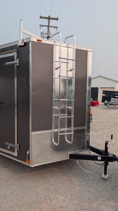 New 2027 Homesteader 7x16 Intrepid V-Nose Contractor Cargo Trailer w/ Barn Doors & Ladder Racks