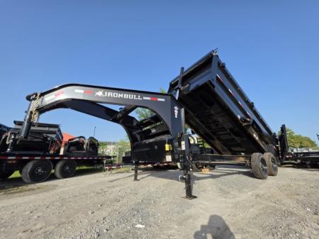 New 2026 Iron Bull DTG8316082 Dump Trailer 83x16 4' Sides Gooseneck With 8k Axles 17.5 Wheels Telescopic