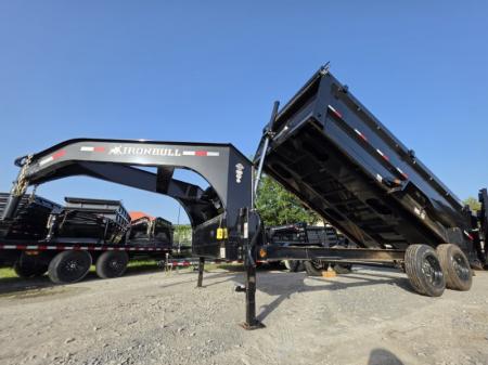 New 2026 Iron Bull DTG8316082 Dump Trailer 83x16 4' Sides Gooseneck With 8k Axles 17.5 Wheels Telescopic