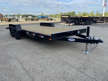 New 2026 AMO 82x18 Flat Deck w/2ft Dove Tail 10k Car Hauler