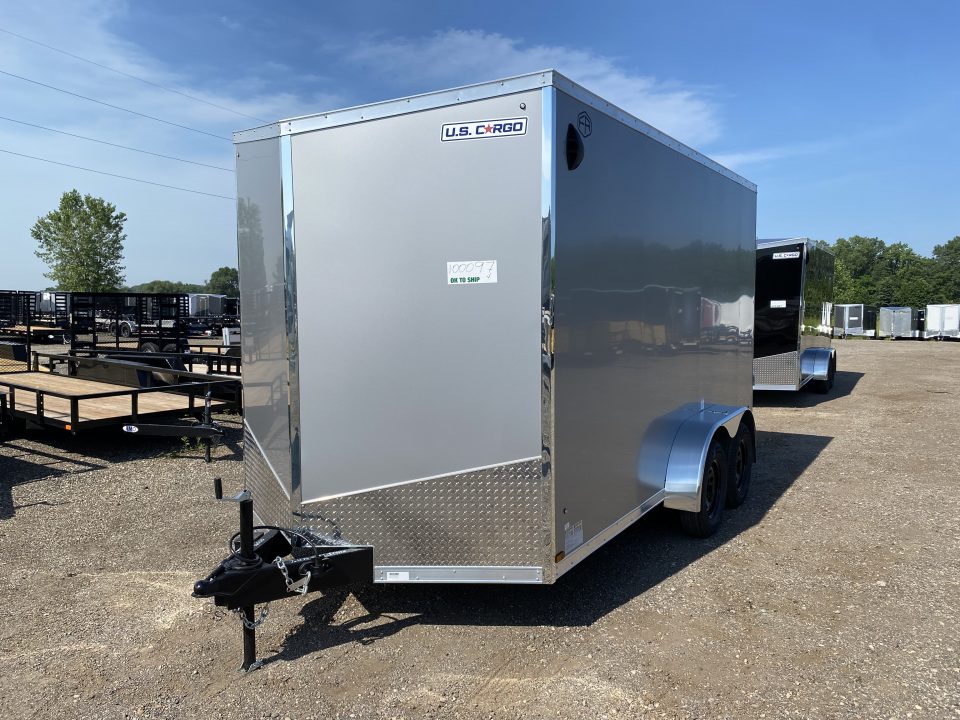 New 2027 US Cargo 7x14 V-Nose w/7ft Height & Ramp Door Cargo / Enclosed Trailer