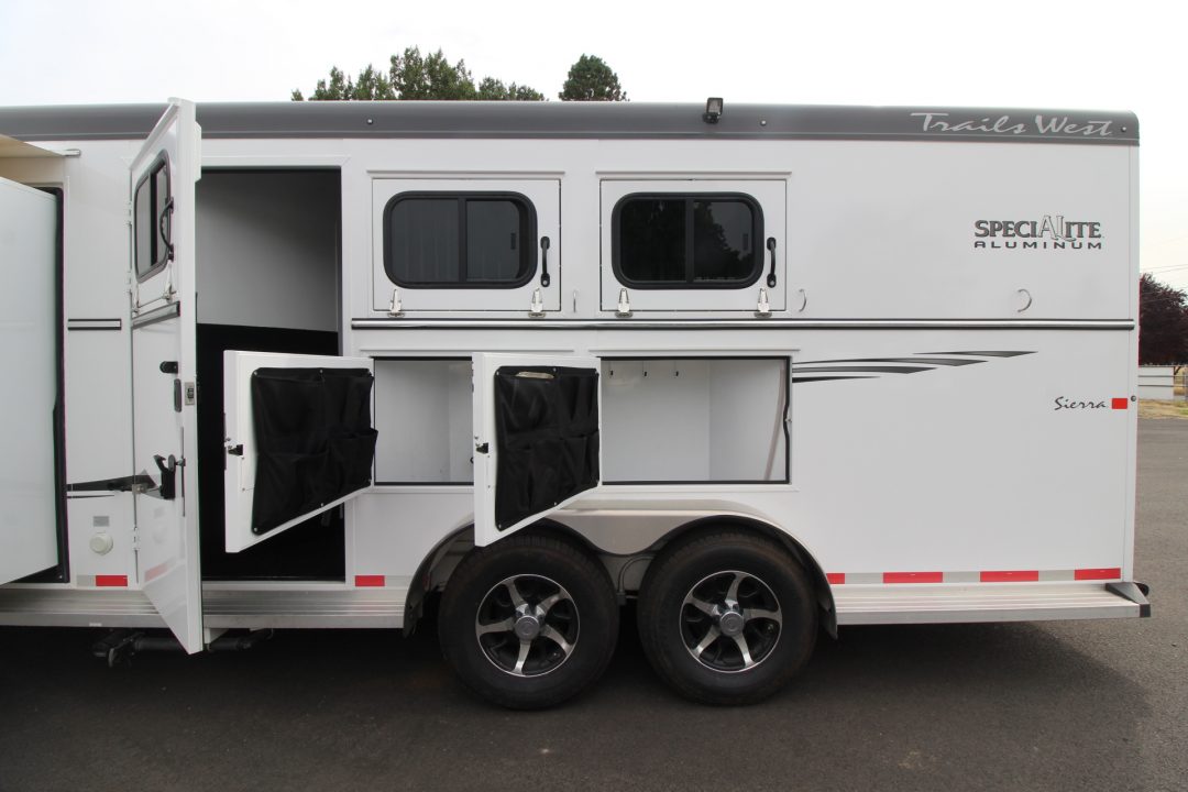 Used 2016 Trails West Sierra SpeciaLite 8x13 LQ w/ Slide Out 3 Horse Trailer