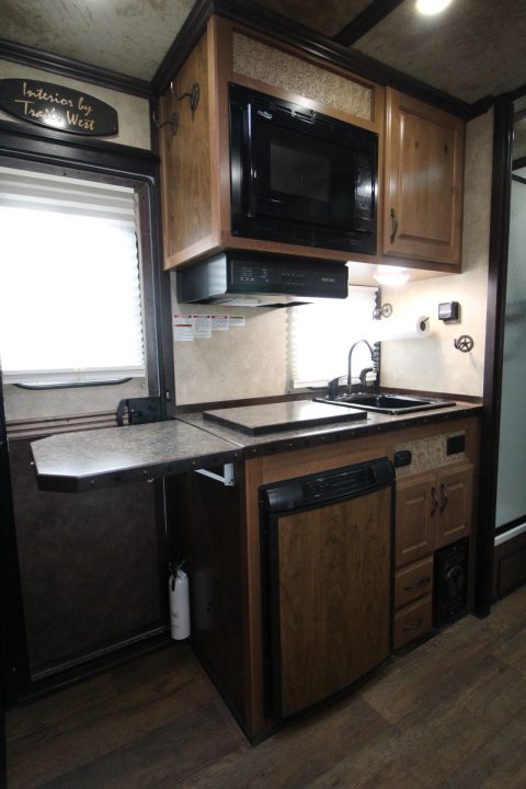 Used 2016 Trails West Sierra SpeciaLite 8x13 LQ w/ Slide Out 3 Horse Trailer