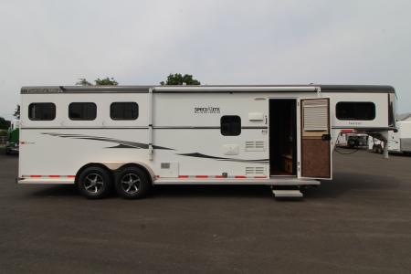 Used 2016 Trails West Sierra SpeciaLite 8x13 LQ w/ Slide Out 3 Horse Trailer