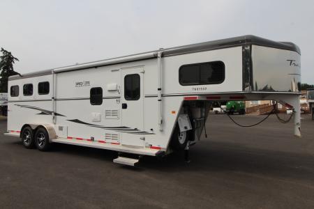 Used 2016 Trails West Sierra SpeciaLite 8x13 LQ w/ Slide Out 3 Horse Trailer