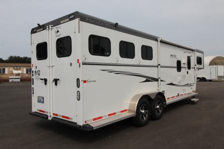 Used 2016 Trails West Sierra SpeciaLite 8x13 LQ w/ Slide Out 3 Horse Trailer