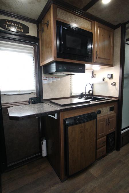 Used 2016 Trails West Sierra SpeciaLite 8x13 LQ w/ Slide Out 3 Horse Trailer