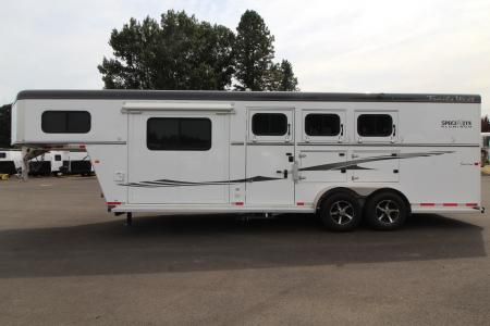 Used 2016 Trails West Sierra SpeciaLite 8x13 LQ w/ Slide Out 3 Horse Trailer